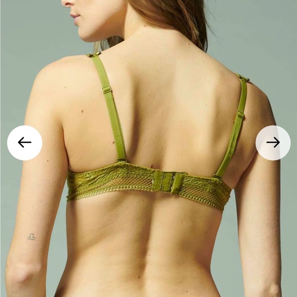Simone Perele Vertige Green Half Cup Lace Bra Bustier Dainty Lingerie Sexy 34D - Picture 6 of 12